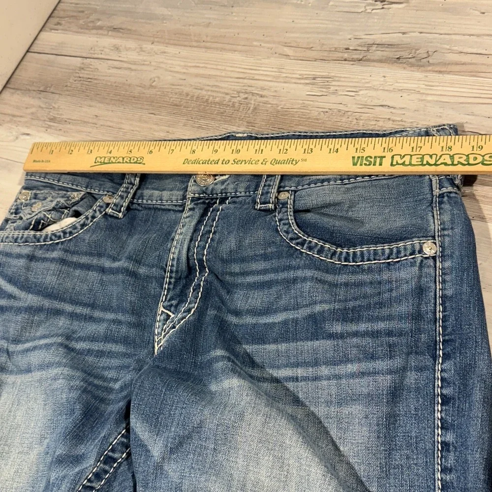 True Religion Thick Stitch Straight Flap Natural‎ Big T Jeans in Blue 36x27